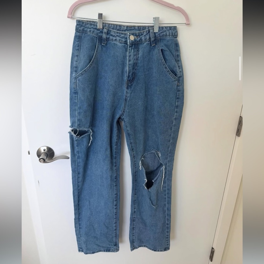 Blue Distressed Women's Jeans